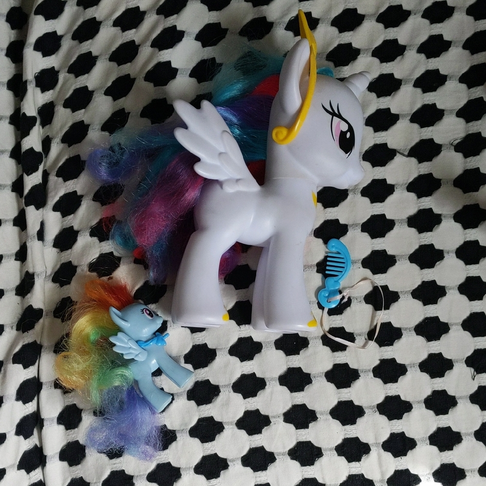 My Little Pony Small Rainbow Dash And Big Princess Celestia